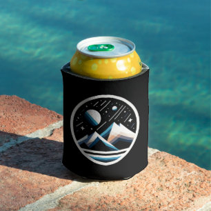 Enfriador De Latas Montañas Geométricas Nocturnas Estelares - Contemp