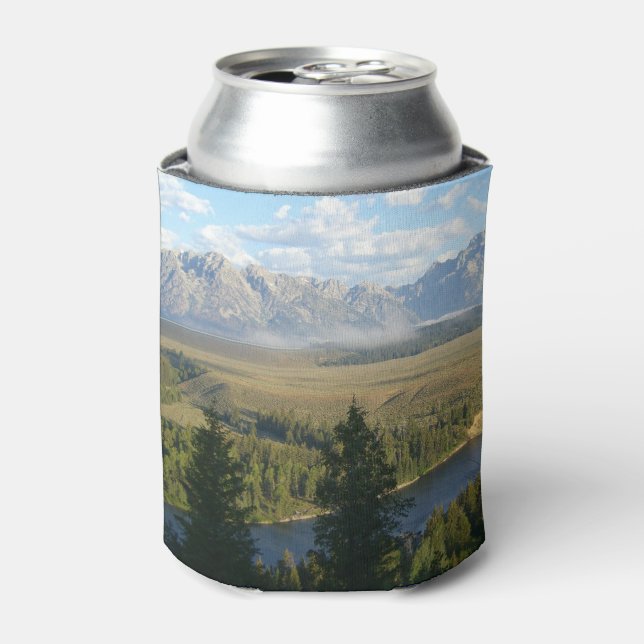 Enfriador De Latas Montañas Jackson Hole y río (Lata Anverso)