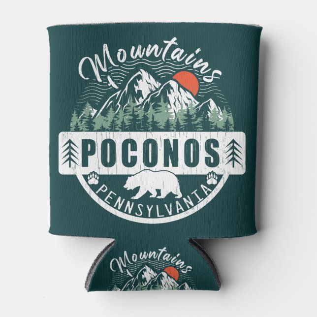 Enfriador De Latas Montañas Pocono Pensilvania - Retro Souvenirs (Anverso)