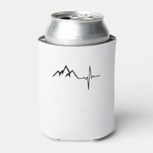 Enfriador De Latas Montañas Senderismo Heartbeat