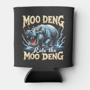 Enfriador De Latas Moo Deng Ride Moo Deng Gracioso Hippo