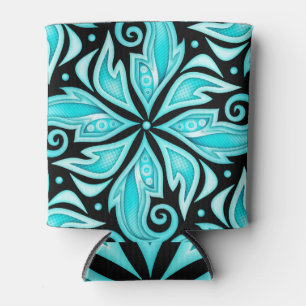 Enfriador De Latas Motivos Étnicos Florales: Viaje Colorido