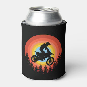 ENFRIADOR DE LATAS MOTOCICLISTA DE MOTOCROSS ATARDECER VINTAGE