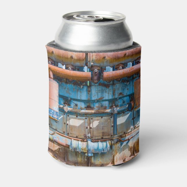 Enfriador De Latas Motor diesel imperial del Atlas viejo y oxidado en (Reverso de la lata)