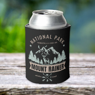Enfriador De Latas Mount Rainier Wilderness Deer Graphic