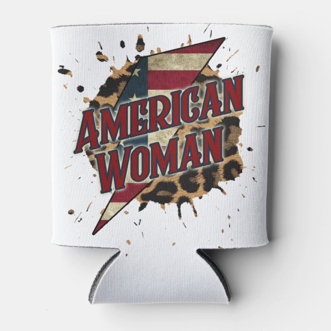 Enfriador De Latas Mujer Americana (Anverso)