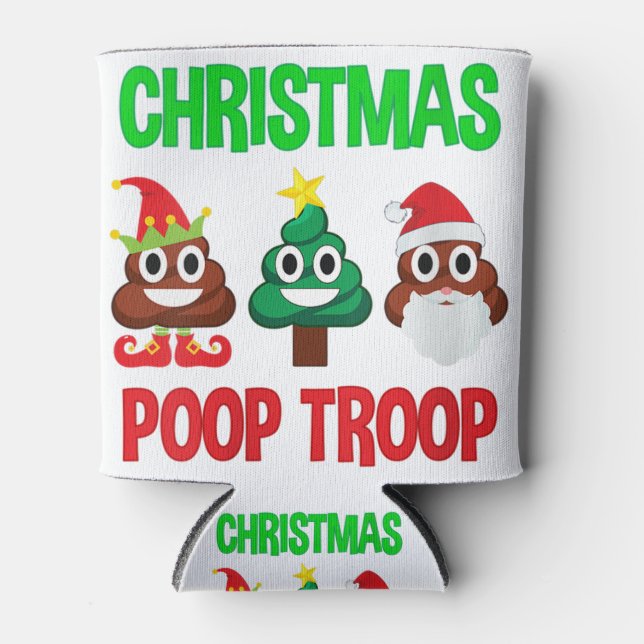 Enfriador De Latas Mujeres navidades poop tropas poop emoji (Anverso)