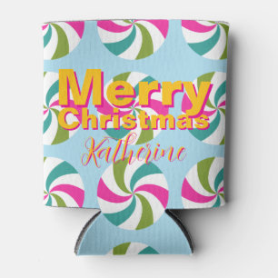 Enfriador De Latas Multicolores de Navidades de menta
