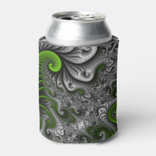 Enfriador De Latas Mundo de fantasía verde y gris arte abstracto frac