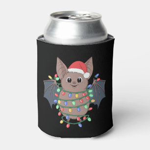 Enfriador De Latas Murciélago de Navidad Sombrero de Santa Luces Fies
