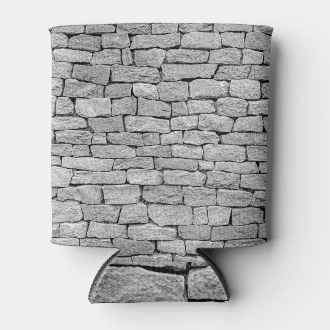 Enfriador De Latas Muro de piedra gris, fondo abstracto. (Anverso)