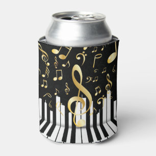 Enfriador De Latas Music Note Claves de piano de oro de lujo