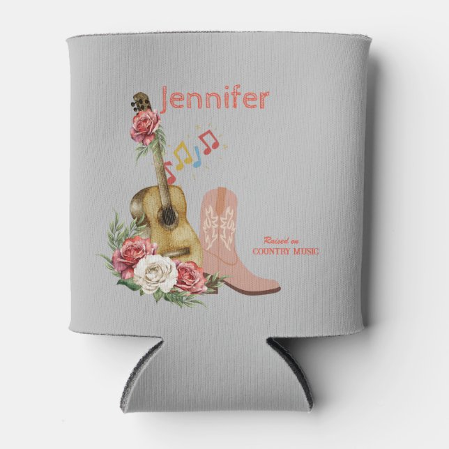 Enfriador De Latas Música de país personalizada (Anverso)