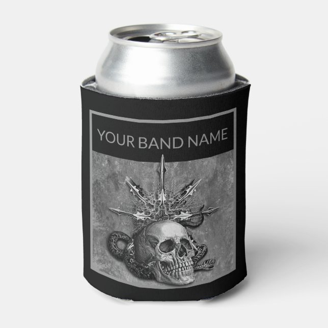 Enfriador De Latas Música Metalizado de rock de banda personalizado M (Lata Anverso)