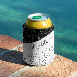 Enfriador De Latas Musical personalizado en blanco y negro