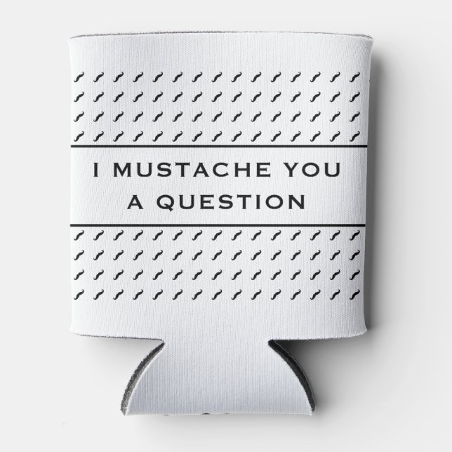 Enfriador De Latas Mustache You A Question Mod Stripe (Anverso)