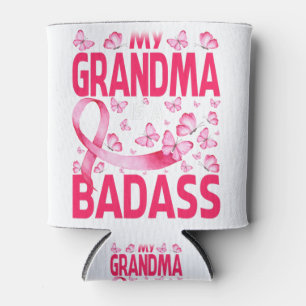 Enfriador De Latas My Grandma Is A Badass Breast Cancer Awareness