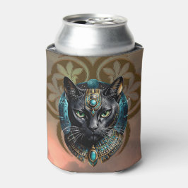 Enfriador De Latas Mystical cat of Egypt, black as night,