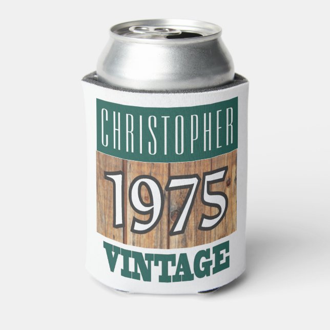 Enfriador De Latas Nacido en 1975. Refrigerador de bebidas de parto d (Reverso de la lata)