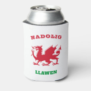 Enfriador De Latas Nadolig Llawen Welsh Feliz Navidad Simple Celta
