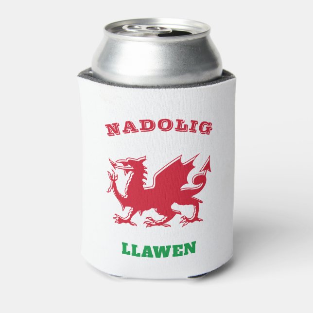 Enfriador De Latas Nadolig Llawen Welsh Feliz Navidad Simple Celta (Reverso de la lata)