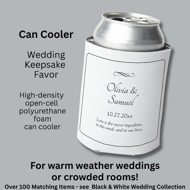 Enfriador De Latas Names Date Message Black White Infinity  (Subido por el creador)