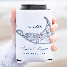 Nantucket Map Navy Blue Wedding Favorito Bebe Hold