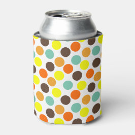 Enfriador De Latas Naranja, amarillo, marrón, puntos azules