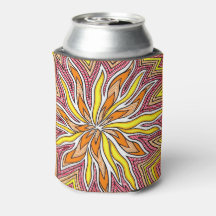 Naranja amarillo Trippy Sun Design Refrigerador de