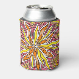 Enfriador De Latas Naranja amarillo Trippy Sun Design Refrigerador de