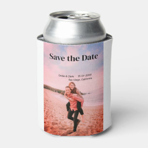 Enfriador De Latas naranja boho guardar la fecha QR añadir foto del n