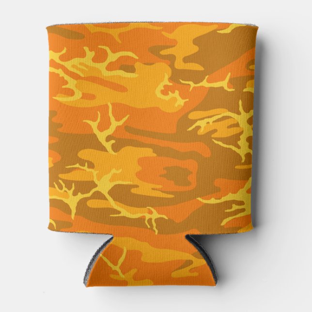 Enfriador De Latas Naranja Camo (Anverso)