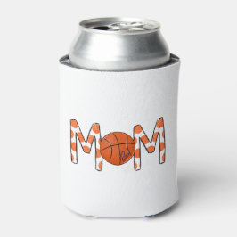 Enfriador De Latas Naranja de baloncesto Polka Dot