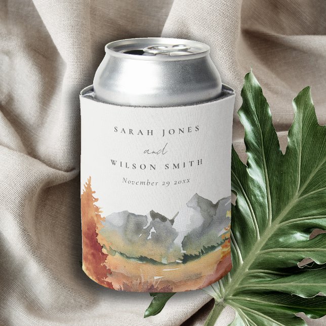 Enfriador De Latas Naranja de óxido de otoño Boda de follaje de árbol (Subido por el creador)