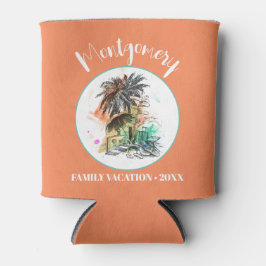 Enfriador De Latas Naranja de vacaciones en familia de verano