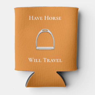 Enfriador De Latas naranja ecuestre "Have Horse Will Travel"