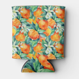 Enfriador De Latas Naranja mandarino: Ilustracion retro acuarela