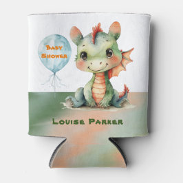 Enfriador De Latas Naranja verde lindo Dragon Boy Baby Shower