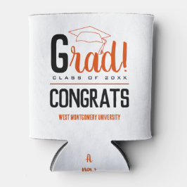 Enfriador De Latas Naranja y negro de la gorra de Grad