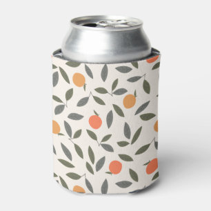 Enfriador De Latas Naranja y patrón de hojas