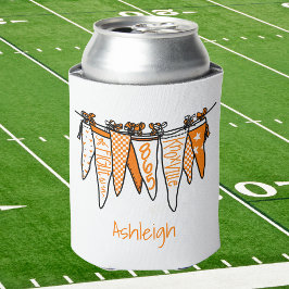 Enfriador De Latas Naranja y Pennant Blanco de Knoxville personalizad