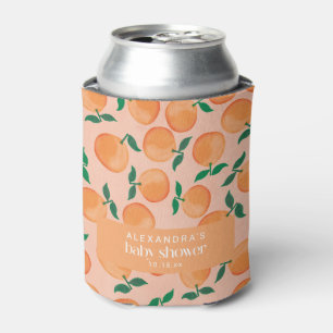 Enfriador De Latas Naranjas de Verano Fruta Rosa Baby Shower Personal