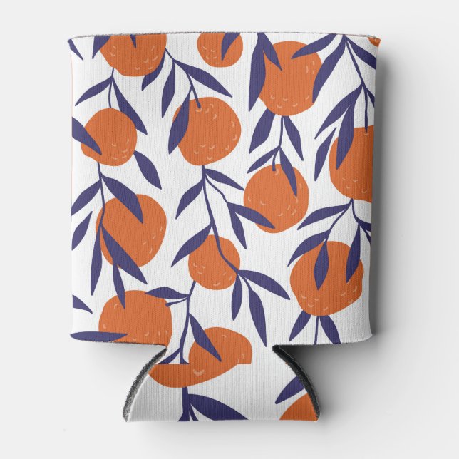 Enfriador De Latas Naranjas rojos tropicales, sin fisuras. (Anverso)