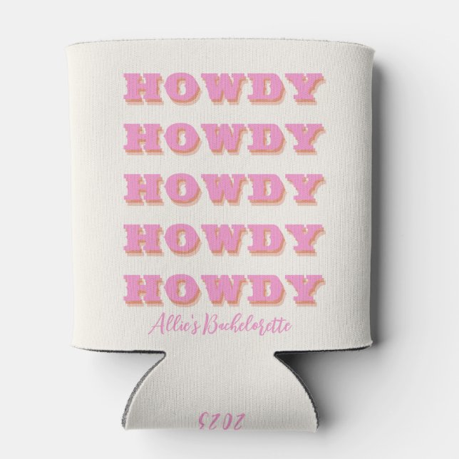 Enfriador De Latas Nashville Bachelorette Howdy Howdy Howdy Howdy Pin (Reverso)