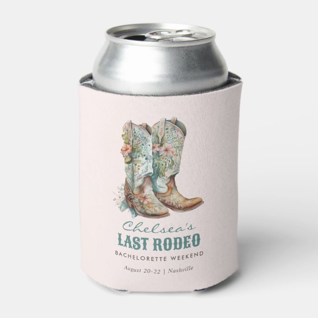 Enfriador De Latas Nashville Último Rodeo Boots Bachelorette Party (Lata Anverso)