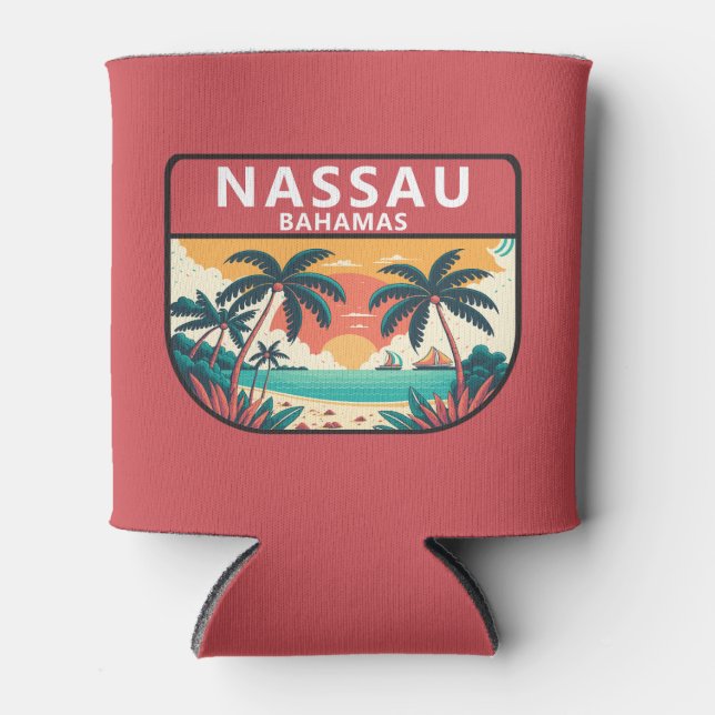 Enfriador De Latas Nassau Bahamas retro emblem (Anverso)