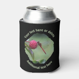 Enfriador De Latas Naturaleza de la libélula roja personalizada