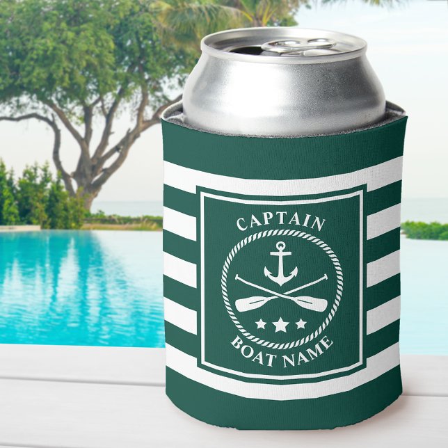 Enfriador De Latas Nautical Anchor Oar Captain Bote Nombre Banda Verd (Subido por el creador)