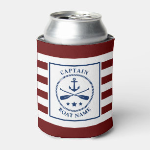 Enfriador De Latas Nautical Anchor Oars Captain Bot Name Stried