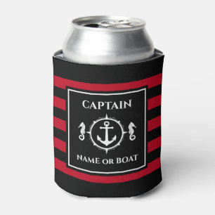 Enfriador De Latas Nautical Anchor Seahorse Capitán Nombre o Barco R